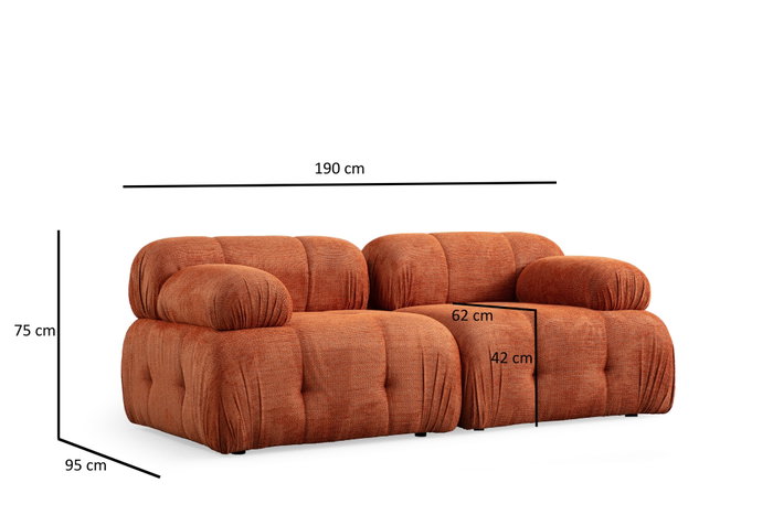 Atelier Del Sofa Petite 2 Sofá 2 Plazas Naranja